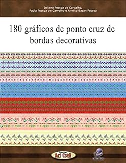 Livro 180 gráficos de ponto cruz de bordas decorativas (Gráficos para bordados)