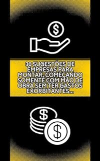 Livro 30 sugestões de empresas para montar, começando somente com mão de obra sem ter gastos exorbitantes...