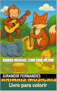 Livro Animais Musicais, livro para colorir