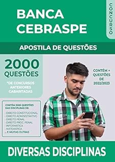 Livro Apostila de Questões de Concursos da Banca Cebraspe Cespe - 2000 Questões Atualizadas e Gabaritadas