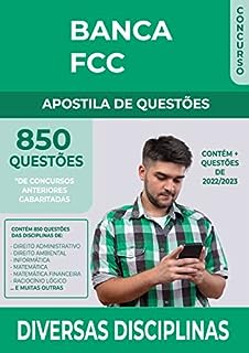 Livro Apostila de Questões de Concursos da Banca FCC - 800 Questões Atualizadas e Gabaritadas