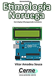 Livro Apresentando a Etimologia da Noruega Com display LCD programado no Arduino