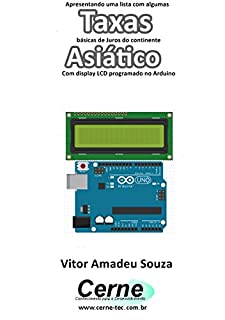 Livro Apresentando uma lista com algumas Taxas básicas de Juros do continente Asiático Com display LCD programado no Arduino