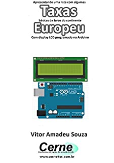 Livro Apresentando uma lista com algumas Taxas básicas de Juros do continente Europeu Com display LCD programado no Arduino