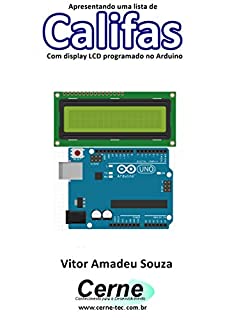 Livro Apresentando uma lista de Califas Com display LCD programado no Arduino