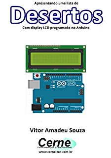 Livro Apresentando uma lista de Desertos Com display LCD programado no Arduino