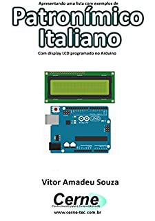 Apresentando uma lista com exemplos de Patronímico Italiano Com display LCD programado no Arduino