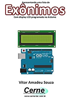 Livro Apresentando uma lista de Exônimo Com display LCD programado no Arduino