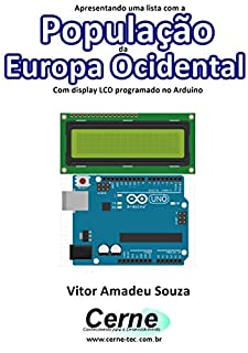 Apresentando uma lista com a População da Europa Ocidental Com display LCD programado no Arduino