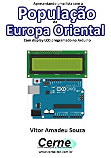 Livro Apresentando uma lista com a População da Europa Oriental Com display LCD programado no Arduino