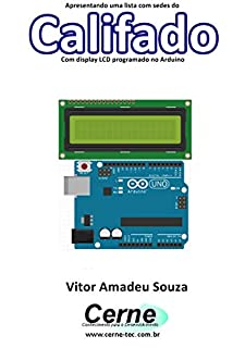 Livro Apresentando uma lista com sedes do Califado Com display LCD programado no Arduino