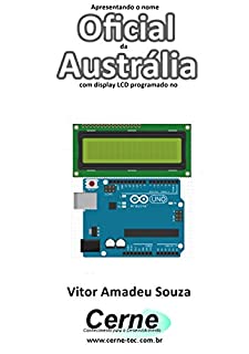 Livro Apresentando o nome  Oficial da Austrália Com display LCD programado no Arduino