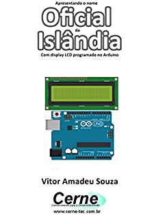 Livro Apresentando o nome  Oficial da Islândia Com display LCD programado no Arduino