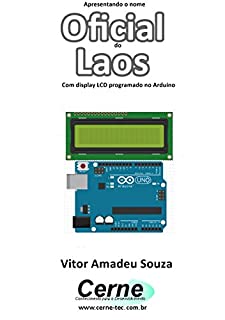 Livro Apresentando o nome  Oficial do Laos Com display LCD programado no Arduino