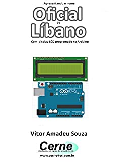 Livro Apresentando o nome  Oficial do Líbano Com display LCD programado no Arduino