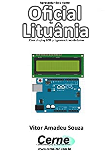 Livro Apresentando o nome  Oficial da Lituânia Com display LCD programado no Arduino
