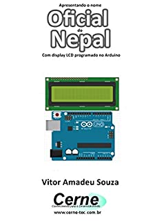 Livro Apresentando o nome  Oficial do Nepal Com display LCD programado no Arduino