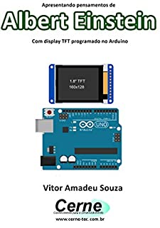 Livro Apresentando pensamentos de Albert Einstein Com display TFT programado no Arduino