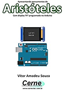 Livro Apresentando pensamentos de Aristóteles Com display TFT programado no Arduino