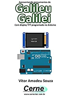 Livro Apresentando pensamentos de Galileu Galilei Com display TFT programado no Arduino