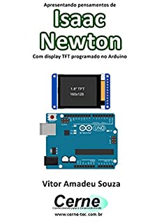 Livro Apresentando pensamentos de Isaac  Newton  Com display TFT programado no Arduino