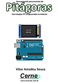 Livro Apresentando pensamentos de Pitágoras Com display TFT programado no Arduino