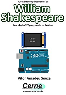 Livro Apresentando pensamentos de William Shakespeare Com display TFT programado no Arduino