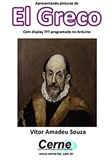 Livro Apresentando pinturas de El Greco Com display TFT programado no Arduino