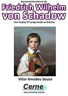 Livro Apresentando pinturas de Friedrich Wilhelm von Schadow Com display TFT programado no Arduino