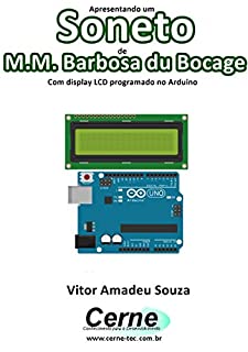 Livro Apresentando um  Soneto de Bocage Com display LCD programado no Arduino