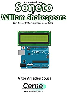 Livro Apresentando um  Soneto de William Shakespeare Com display LCD programado no Arduino