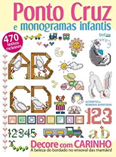 Livro Artesanato Simples - 24/01/2022 - Ponto Cruz e Monogramas Infantis (EdiCase Publicações)
