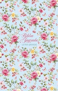 Livro Bíblia NVI Letra Grande, Couro-soft com trilateral decorada, Flores, maximalista, Leitura Perfeita