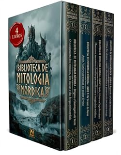 Livro Biblioteca de Mitologia Nórdica - 4 Livros - Entre Odin e Thor, Loki e o Ragnarok: a grande saga do Norte: Dos nove mundos à morte de Odin: deuses e monstros do Ragnarok