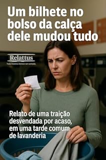 Livro Um bilhete no bolso da calça dele mudou tudo: Relato de uma traição desvendada por acaso, em uma tarde comum de lavanderia.