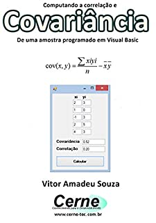 Livro Computando a correlação e Covariância De uma amostra programado em Visual Basic