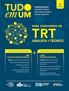 Livro Tudo em um para concursos do TRT : para concursos de analista e técnico - 3. ed. - 2018.