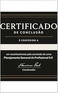 Livro Curso: Planejamento Semanal do Profissional 5.0: Certificação