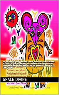 Livro Dia dos Mortos arte folclórica mexicana Diário com artesanal Desenhos de cor dos animais Arte ingênua primitiva do estilo (Para diversão e entretenimento Apenas para fins) pelo artista Grace Divine