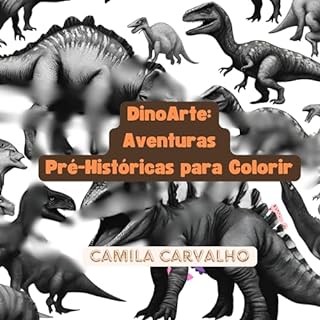 Livro DinoArte: Aventuras Pré-Históricas para Imprimir e Colorir