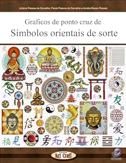 Livro Gráficos de ponto cruz de símbolos orientais de sorte (Gráficos para bordados)
