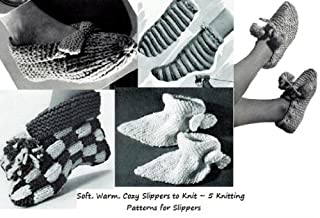 Livro Macio, quente, aconchegante chinelos Knit ~ 5 padrões de confecção de malhas para chinelos