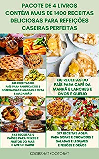 Livro Pacote De 4 Livros Contém Mais De 1400 Receitas Deliciosas Para Refeições Caseiras Perfeitas : Culinária Do Campo - Café Da Manhã, Lanches, Cozimento, Sobremesas, Peixe, Frutos Do Mar, Aves, Carne