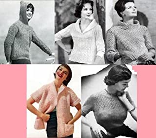 Livro Padrões de tricô à moda vintage para Suéteres femininos