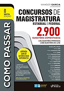 Livro Como Passar Concursos de Magistratura Estadual, Federal: 2.900 questões