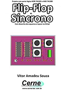 Projeto com porta lógica NOR 74LS02 e AND 74LS08 Flip-Flop RS Síncrono Com desenho de esquema e layout no KiCad