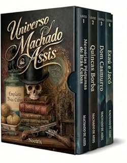 Livro Universo Machado de Assis - 4 Livros - Guia de Leitura + As Quatro Grandes Obras do Mestre do Realismo Brasileiro: Originais de Dom Casmurro Quincas Borba ... e Jacó e Memórias Póstumas de Brás Cubas