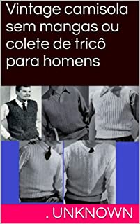 Livro Vintage camisola sem mangas ou colete de tricô para homens